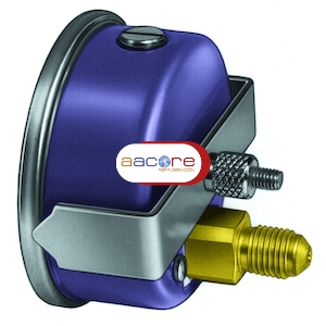 Manómetro de baja presión de Ø 68 mm con glicerina MPG-250-SH/2 para R-134a.R-404A y R-507A. Conexión 1/4